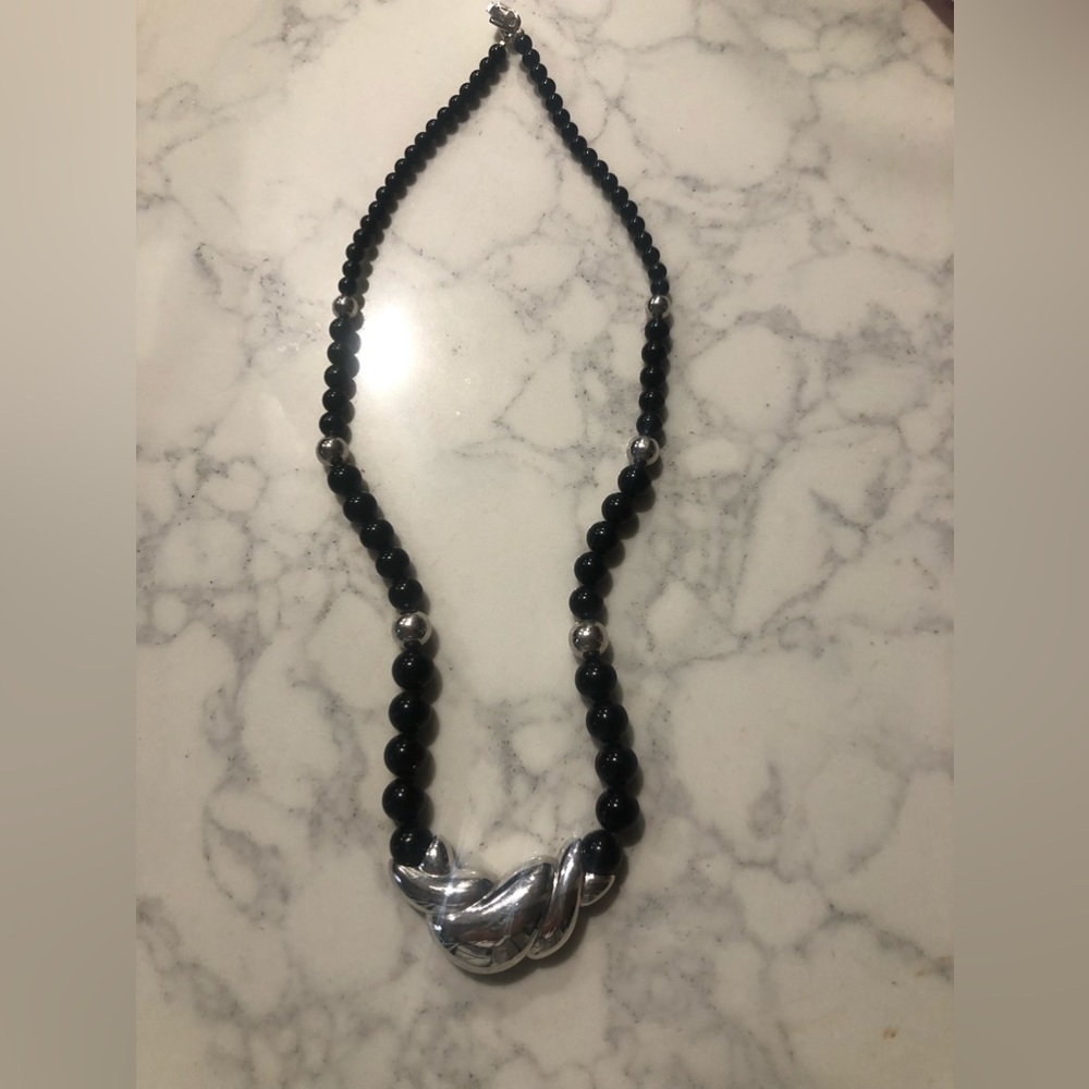 Napier Black and silver necklace